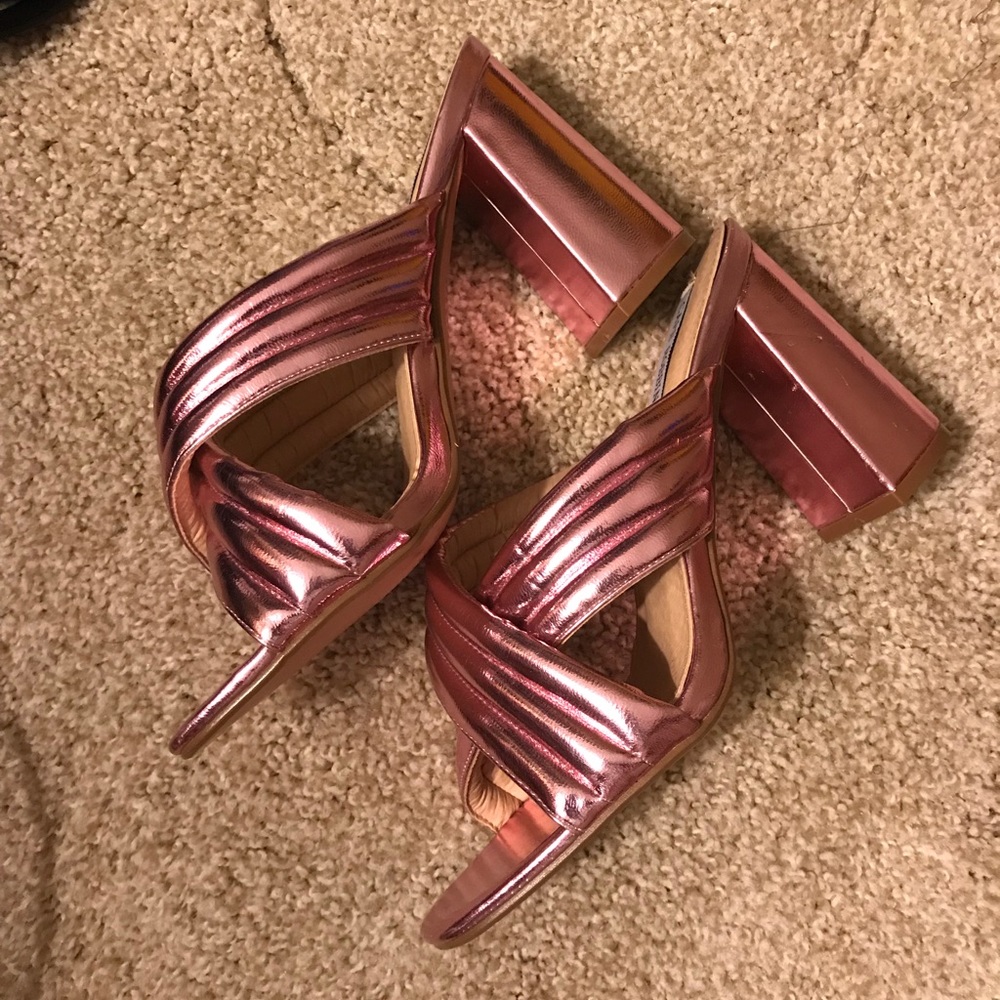 Rose Gold Metallic Mules